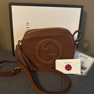 Gucci Brown Quilted Soho Disco Leather Crossbody with Tassel